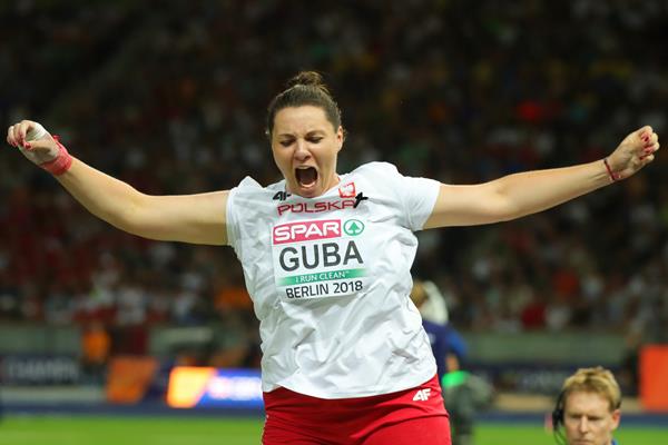 Paulina Guba wins the shot put at the European Championships in Berlin (Getty Images)