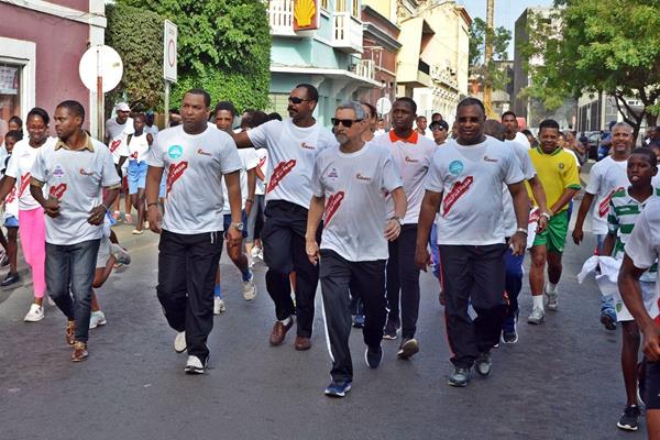 President of Cape Verde Jorge Carlos Fonseca in the IAAF Run 24:1 event in Praia (Organisers)