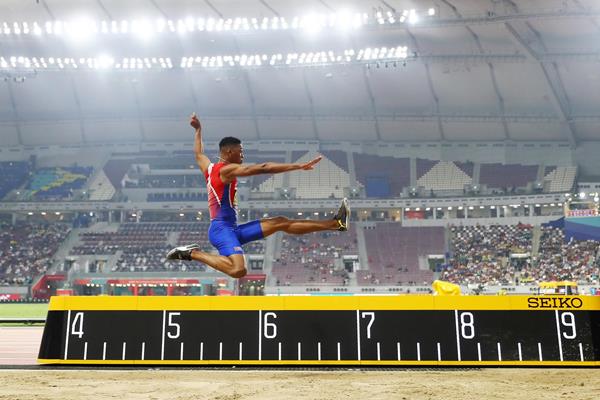 Juan Miguel Echevarria in the long jump at the IAAF World Athletics Championships Doha 2019 (Getty Images)