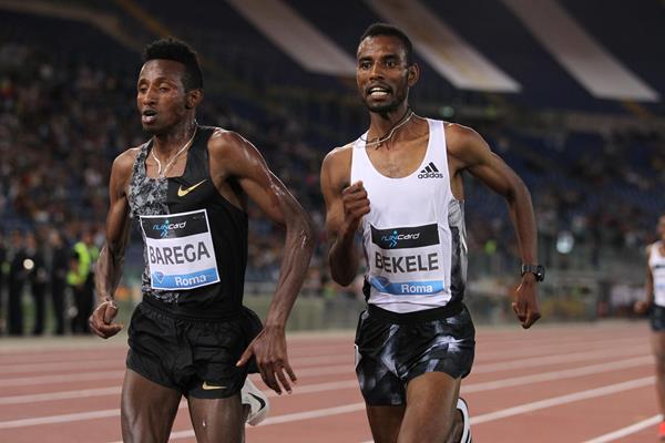 Selemon Barega and Telahun Bekele in the 5000m at the IAAF Diamond League meeting in Rome (Jean-Pierre Durand)