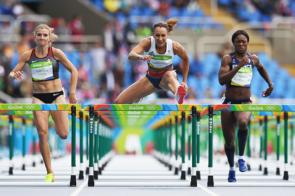Jessica Ennis-Hill in the heptathlon 100m hurdles at the Rio 2016 Olympic Games (Getty Images)