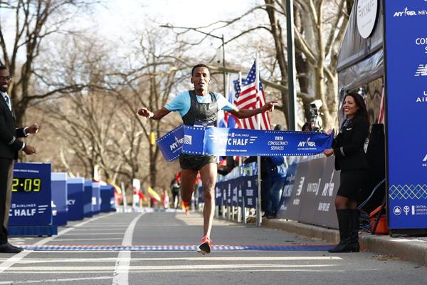 Belay Tilahun takes a surprise victory at the New York City Half (Organisers)