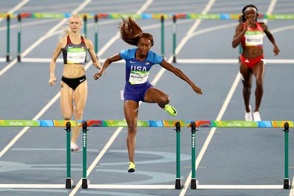 Dalilah Muhammad in the 400m hurdles at the Rio 2016 Olympic Games (Getty Images)