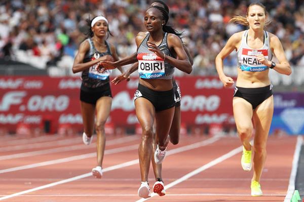 Hellen Obiri wins the 5000m at the IAAF Diamond League meeting in London (Jean-Pierre Durand)