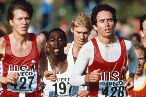 USA's Alberto Salazar (right) at the World Cross Country Championships (Getty Images)