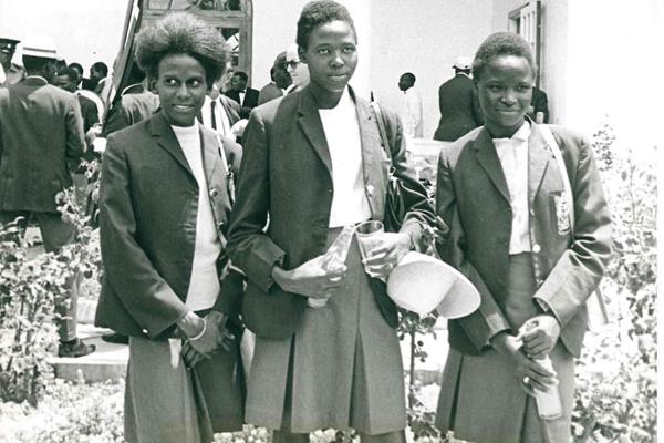 In 1968, from left - Lydia Stephens, Elizabeth Chesire and Tecla Chemabwai, the first three Kenyan women to compete at the Olympic Games (Erick Baraza)