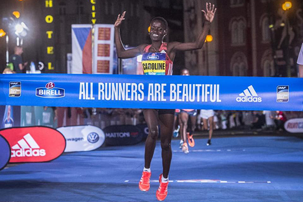 Caroline Kipkirui wins the Birell Prague Grand Prix (Organisers)