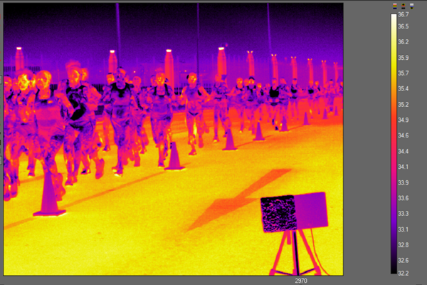 Images from a thermal camera during the women's marathon at the IAAF World Athletics Championships Doha 2019 (IAAF)