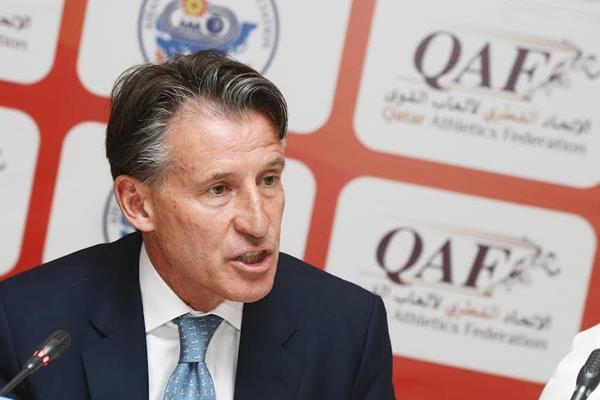 IAAF President Sebastian Coe at the AAA Council meeting in Doha (organisers)