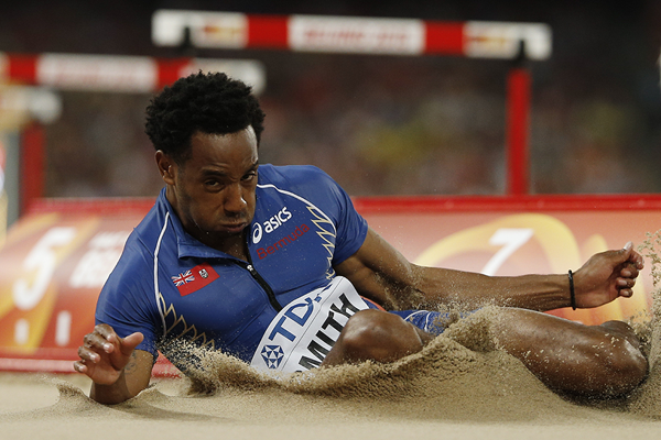 Bermudan long jumper Tyrone Smith at the IAAF World Championships (AFP / Getty Images)