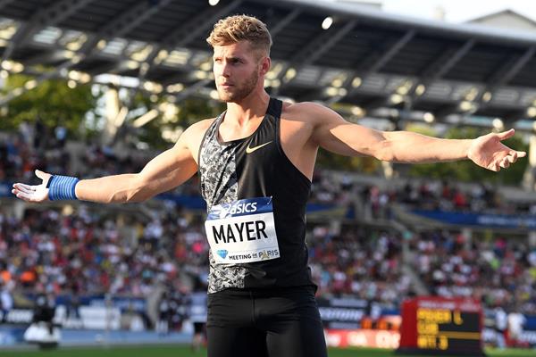 Kevin Mayer, winner of the triathlon at the IAAF Diamond League meeting in Paris (Gladys Chai von der Laage)