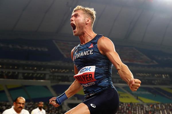 Kevin Mayer after throwing a lifetime decathlon best in the shot put at the IAAF World Championships Doha 2019 (Getty Images)