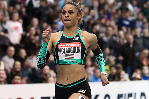 Sydney McLaughlin, winner of the 500m at the IAAF World Indoor Tour meeting in Boston (Victah Sailer)