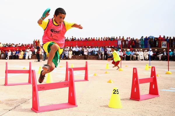 A child takes part in the IAAF Kids Athletics event in Ait Iktel (Getty Images)