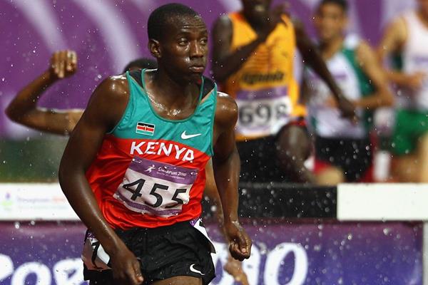 Peter Mutuku on his way to gold in the 2000m steeplechase at the 2010 Youth Olympic Games (Getty Images)