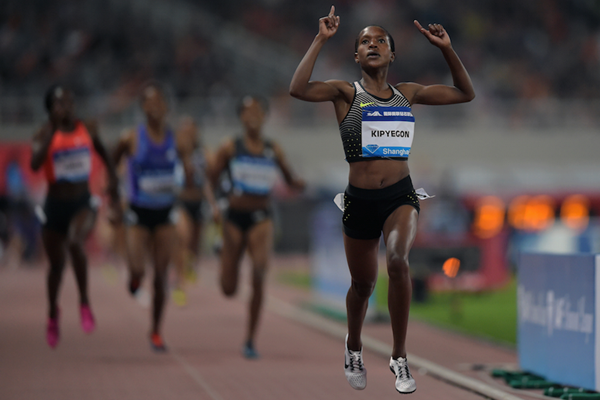 Faith Kipyegon wins the 1500m at the IAAF Diamond League in Shanghai (Getty Images)