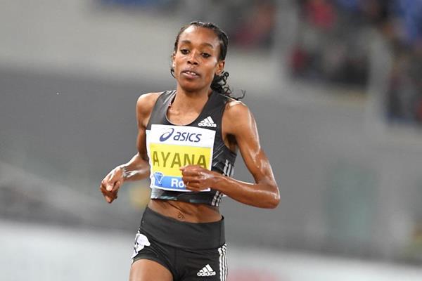 Almaz Ayana in the 5000m at the 2016 IAAF Diamond League meeting in Rome (Gladys Chai)