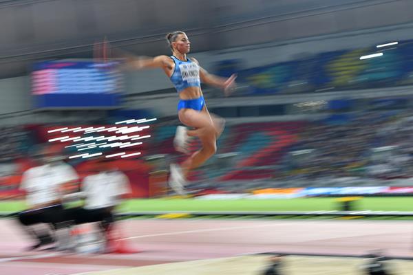 Maryna Bekh-Romanchuk of Ukraine in action at the 2019 World Championships (AFP/Getty Images)
