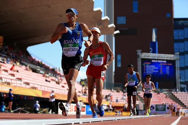 David Hurtado of Ecuador in the 10,000m race walk at the IAAF World U20 Championships Tampere 2018 (Getty Images)
