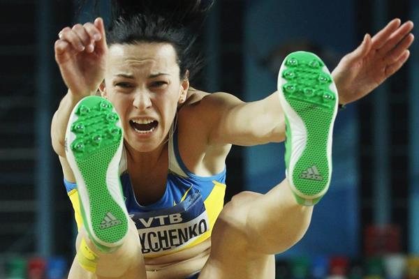 Hanna Melnychenko in action in the pentathlon long jump at the 2012 IAAF World Indoor Championships (Getty Images)