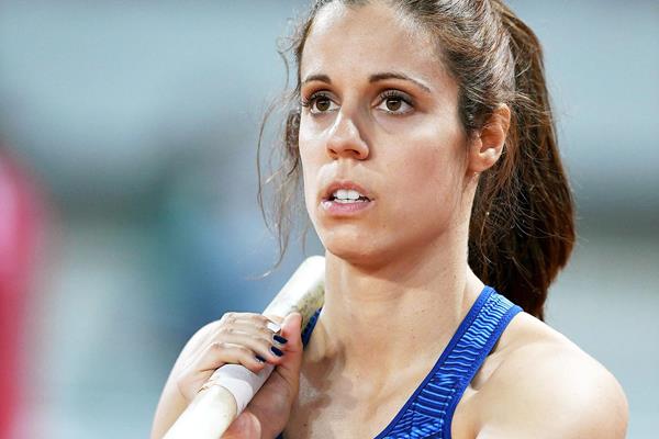 Katerina Stefanidi, winner of the pole vault at the IAAF Diamond League meeting in Shanghai (Errol Anderson)