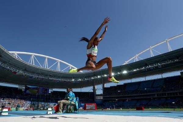 Nafissatou Thiam in the heptathlon long jump at the Rio 2016 Olympic Games (Getty Images)