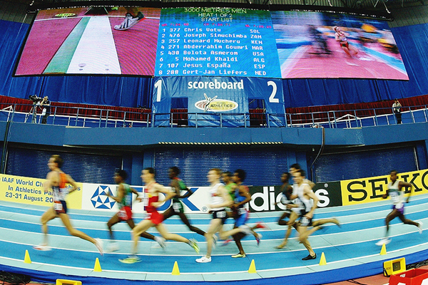 Athletes in action at the 2003 IAAF World Indoor Championships in Birmingham (Getty Images)