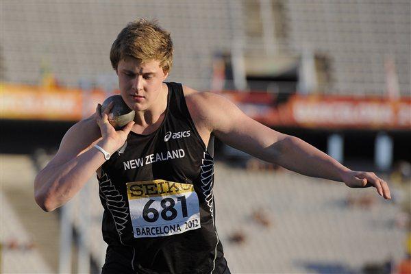 Jacko Gill of New Zealand competes in the men's Shot Put final on the day two of the 2012 IAAF World Junior Championships (Getty Images)