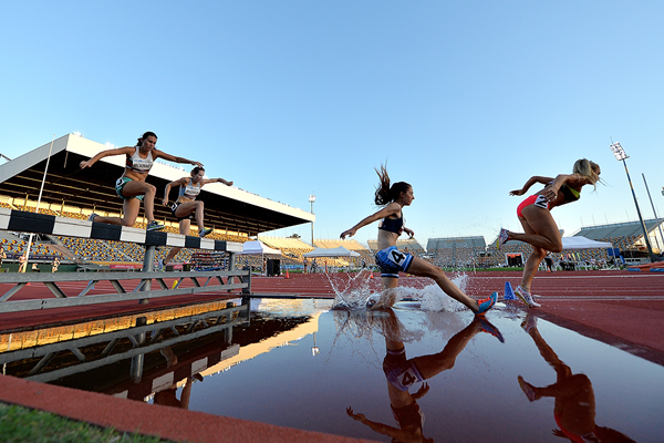 Genevieve LaCaze in action in the steeplechase at the Australian Championships (Getty Images)