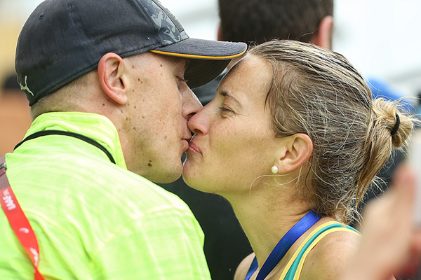 Jared and Claire Tallent at the IAAF World Race Walking Team Championships Taicang 2018 (Getty Images)