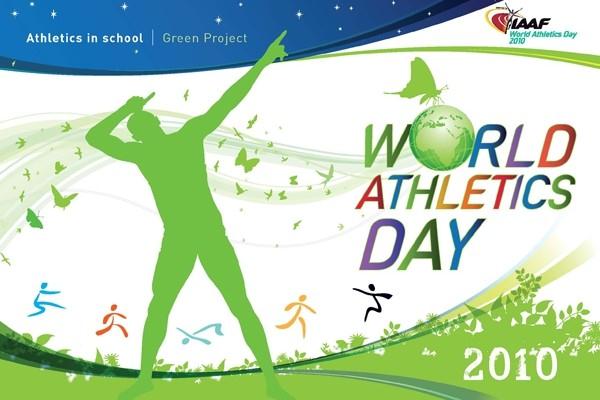 School sports day. World Athletics логотип.