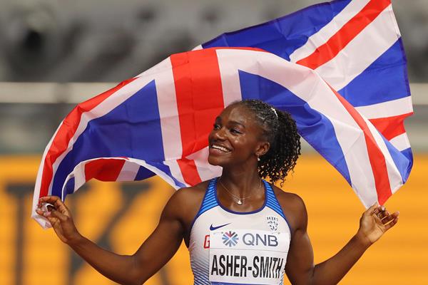 Dina Asher-Smith after taking 100m silver at the IAAF World Athletics Championships Doha 2019 (Getty Images)
