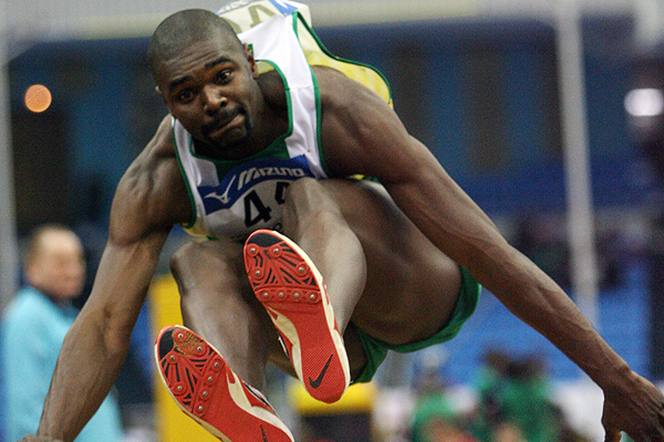 Brazilian triple jumper Jadel Gregorio in action at the IAAF World Indoor Championships (Getty Images)