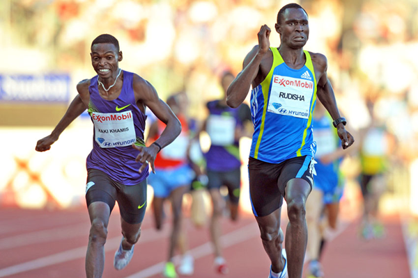 David Rudisha wins from Abubaker Kaki in Oslo (Mark Shearman)