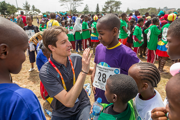 IAAF CEO Olivier Gers at the IAAF Kids Athletics event in Nairobi (Getty Images)