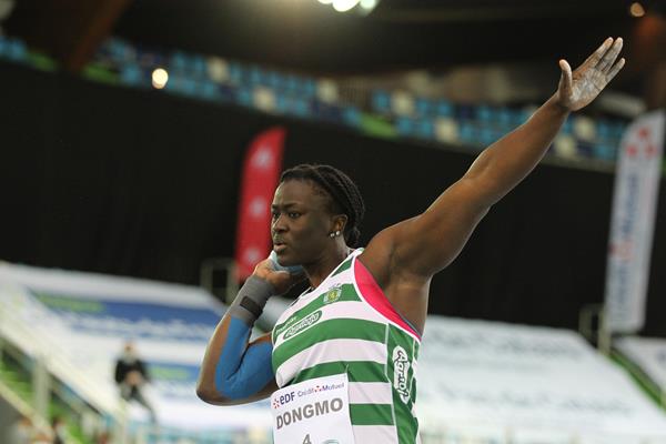 Auriol Dongmo, winner of the shot put at the World Athletics Indoor Tour meeting in Lievin (Jean-Pierre Durand)