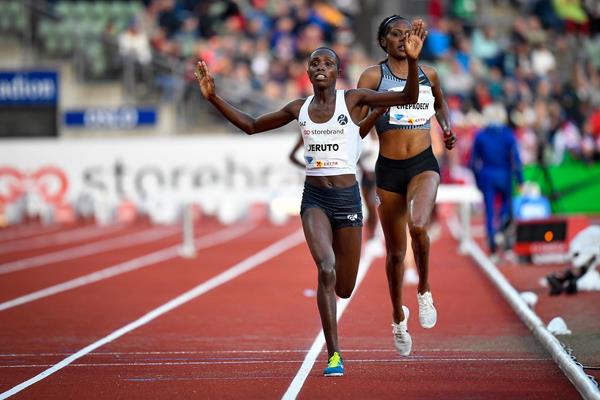 Norah Jeruto gets a surprise steeplechase win at the IAAF Diamond League meeting in Oslo (Deca Text & Bild)