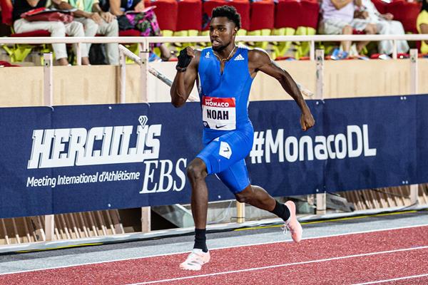 Noah Lyles in action in the 200m at the Diamond League meeting in Monaco (Philippe Fitte)