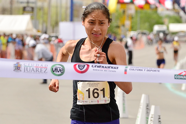 Maria Guadalupe Gonzalez wins the 20km race walk in Ciudad Juarez (Chihuahua Sports Institute)