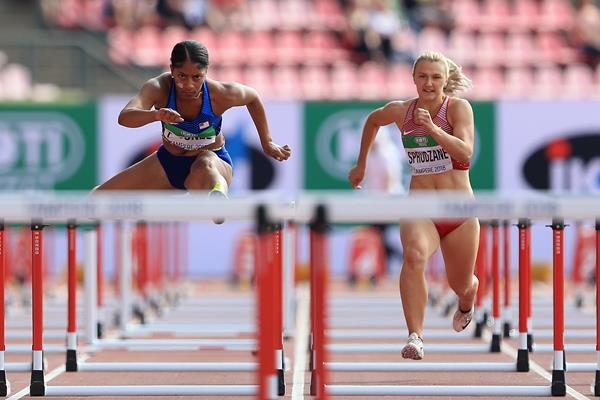 Tia Jones in the 100m hurdles at the IAAF World U20 Championships Tampere 2018 (Getty Images)