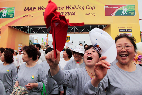 The mass event at the 2014 IAAF World Race Walking Team Championships in Taicang (Getty Images)