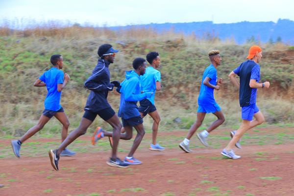 Members of the Alley Runners distance team at a training camp in Ethiopia (Alley Runners South Tel-Aviv)