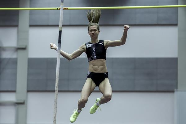 Slovenian pole vaulter Tina Sutej wins in Ostrava (ČAS / Adolf Horsinka)