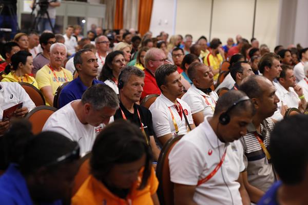Participants at the IAAF U20 Coaches Conference in Tampere (Getty Images for the IAAF)