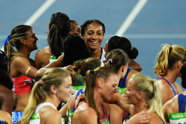 Nafi Thiam after winning the heptathlon at the Rio 2016 Olympic Games (Getty Images)