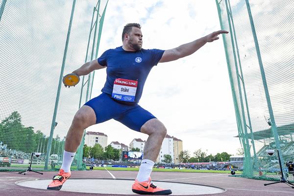 Daniel Stahl in action in the discus in Turku (Deca Text & Bild)