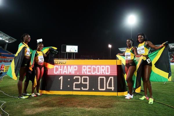 Jamaica's victorious 4x200m squad at the IAAF/BTC World Relays Bahamas 2017 (Getty Images)