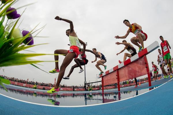 Abrham Sime Tufa of Ethiopia en route to his stage victory at the Youth Olympic Games in Buenos Aires (Joel Marklund for OIS/IOC)