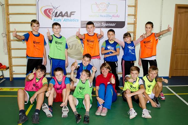 Schoolchildren at the IAAF / Nestlé Kids’ Athletics activation in Lviv, Ukraine (Organisers)