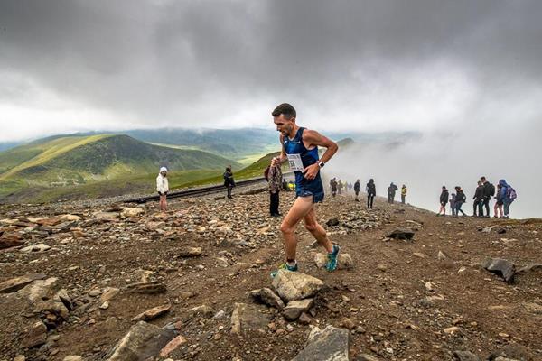 Andrew Douglas in action at the Snowdon International Mountain Race, the fourth leg of the 2019 WMRA World Cup (WMRA)